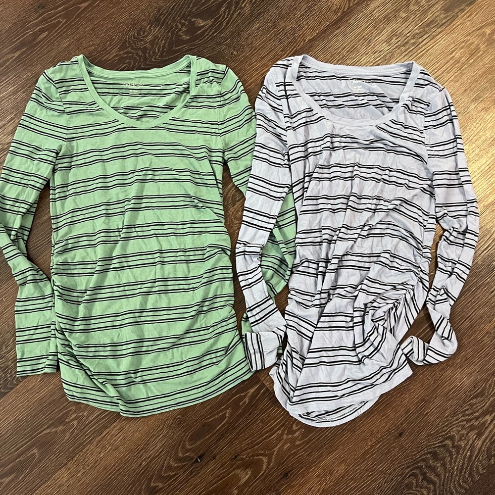 a:glow Maternity Striped Long Sleeve Tees
